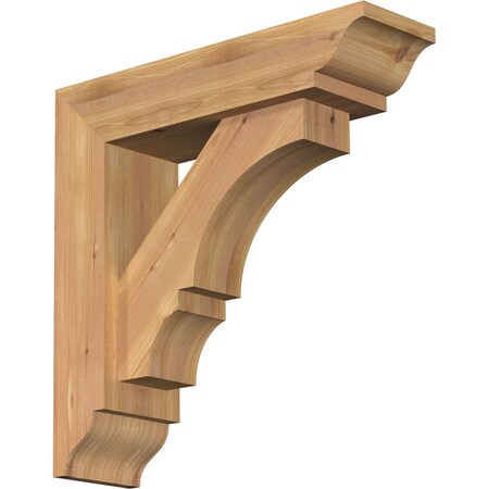 Ekena Millwork Balboa Traditional Smooth Bracket w/ Offset Brace, Western Red Cedar, 5 1/2"W x 20"D x 20"H BKT0604X20X20BOA01SWR